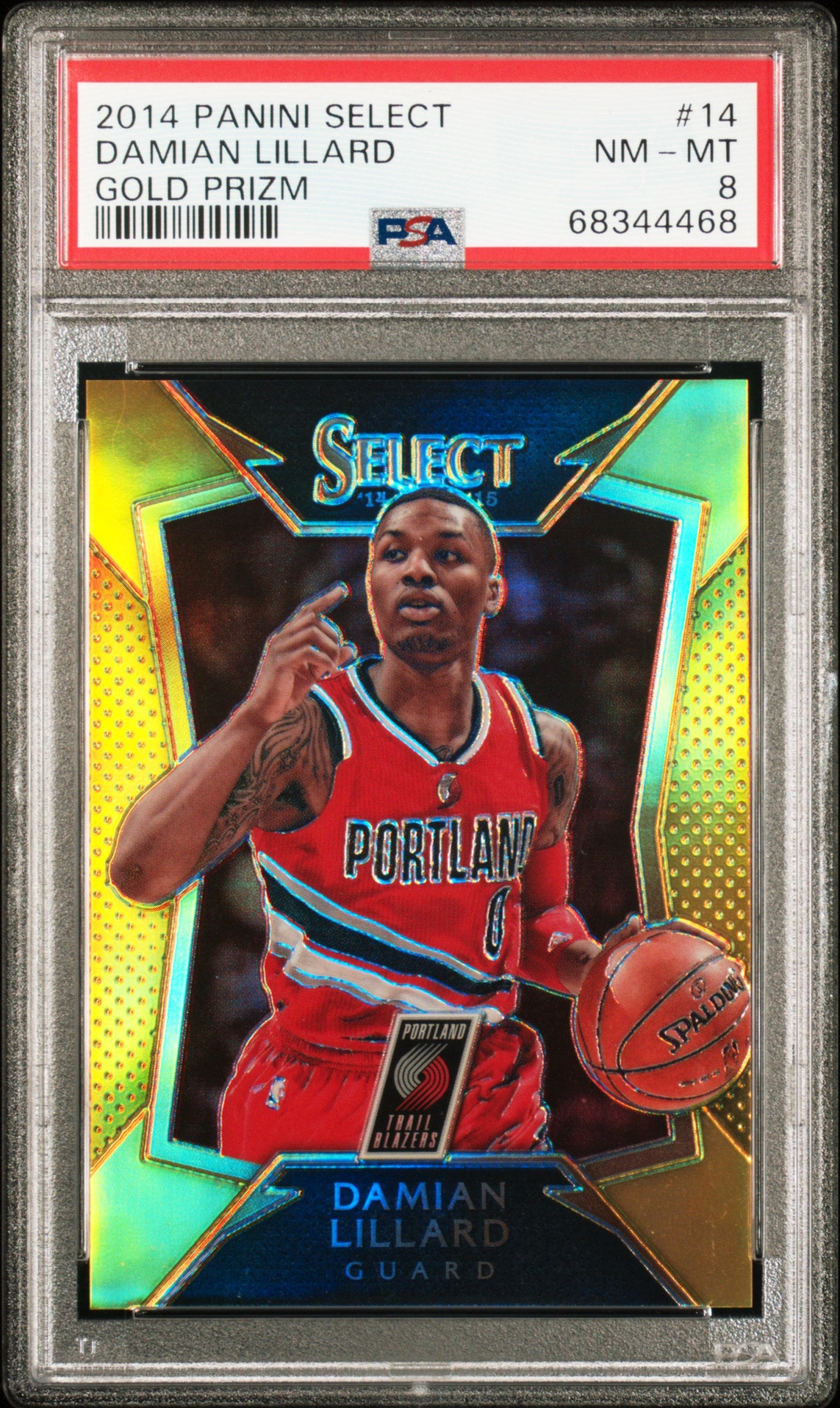 2014 PANINI SELECT DAMIAN LILLARD #14 PSA 8 - Image 2