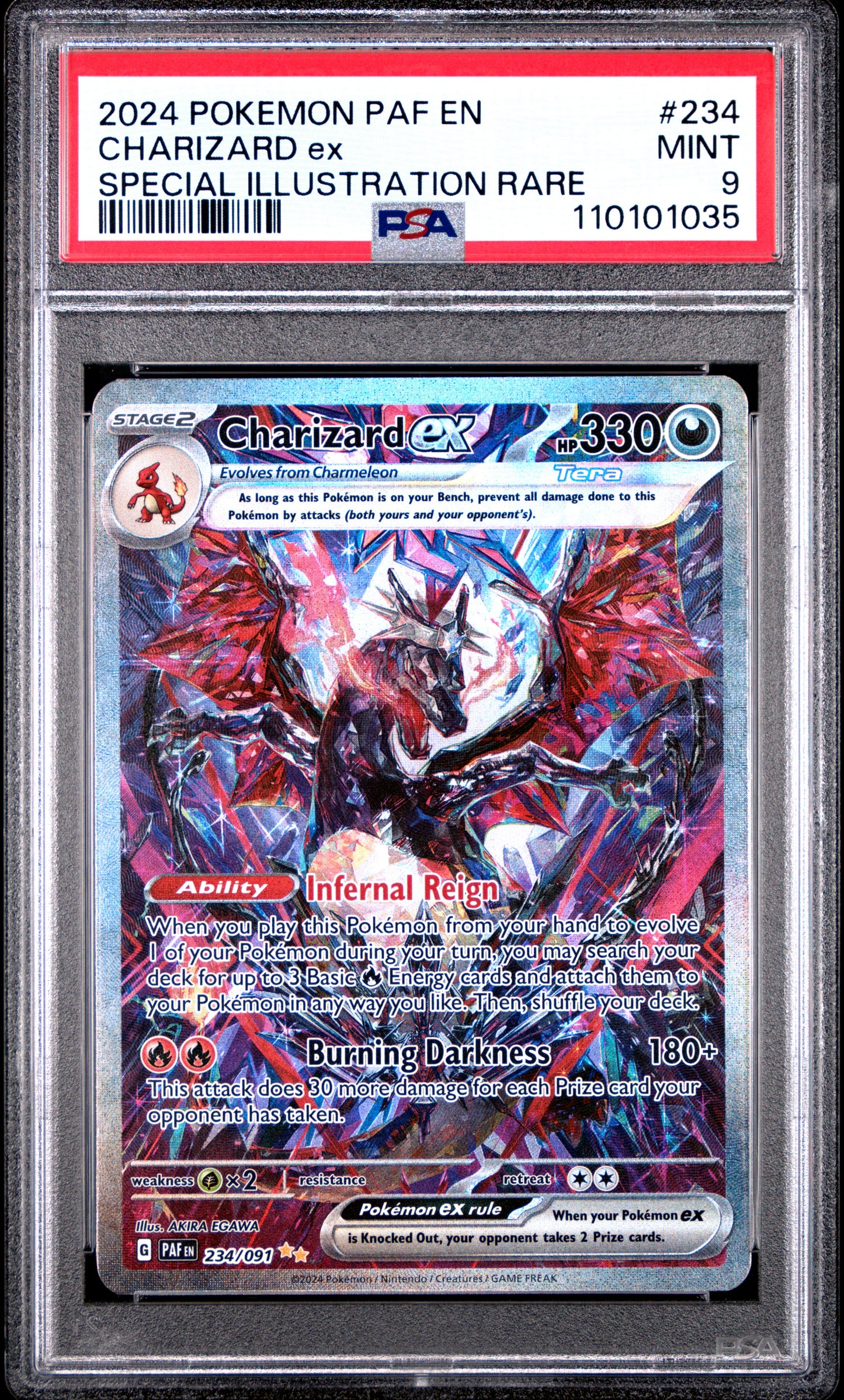 2024 POKEMON PAF EN-PALDEAN FATES CHARIZARD ex #234 PSA 9 - Image 2