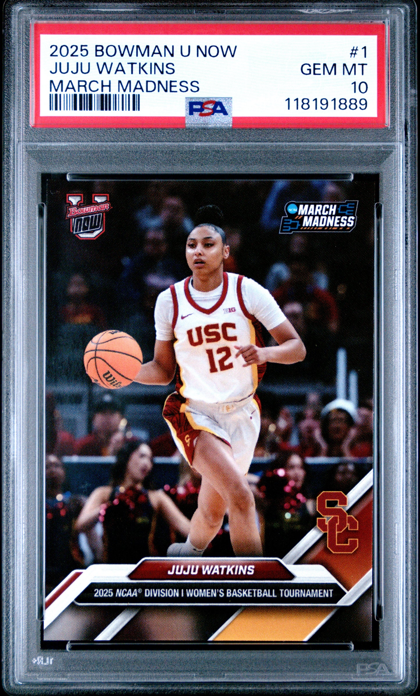 2025 BOWMAN U NOW MARCH MADNESS JUJU WATKINS #1 PSA 10 - Image 2