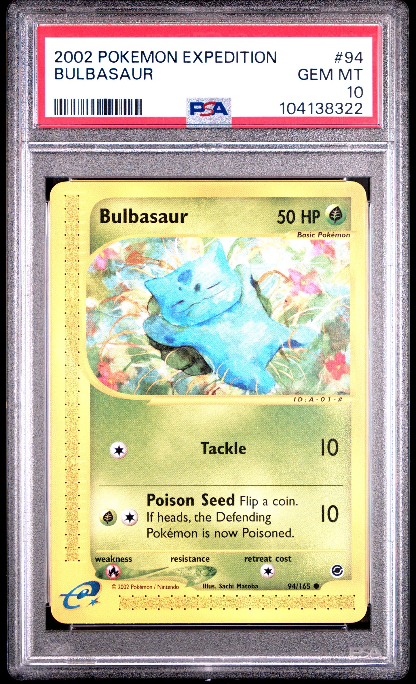 2002 POKEMON EXPEDITION BULBASAUR #94 PSA 10 - Image 2