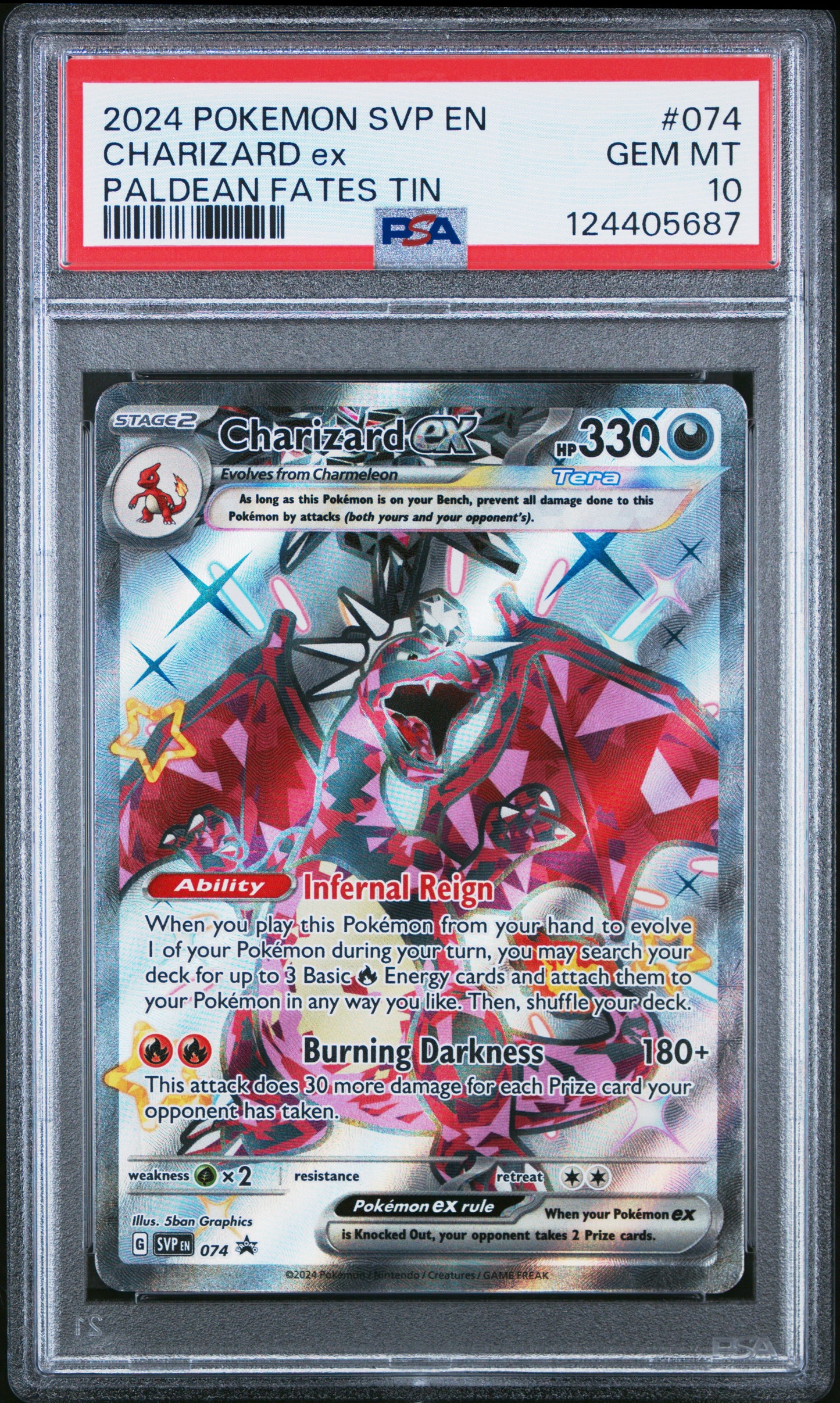 2024 POKEMON SVP EN-SV BLACK STAR PROMO CHARIZARD ex #074 PSA 10 - Image 2