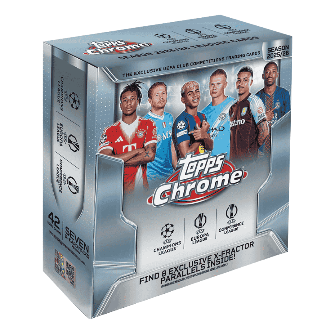 2025-26 Topps UEFA Club Competitions Chrome Soccer Mega Box