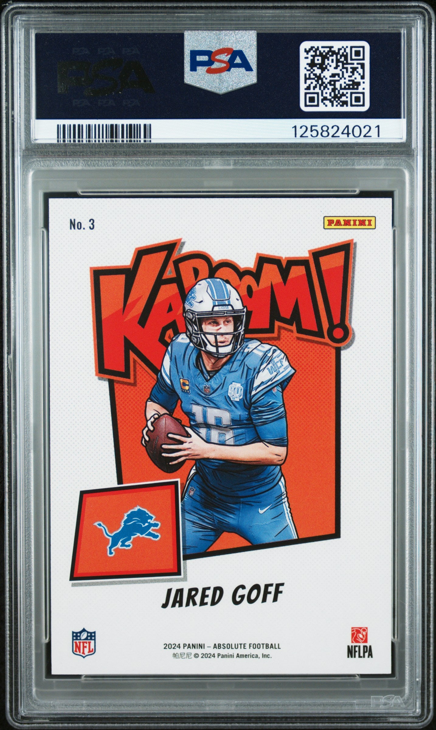 2024 PANINI ABSOLUTE KABOOM! HORIZONTAL JARED GOFF #3 PSA 9 - Image 2