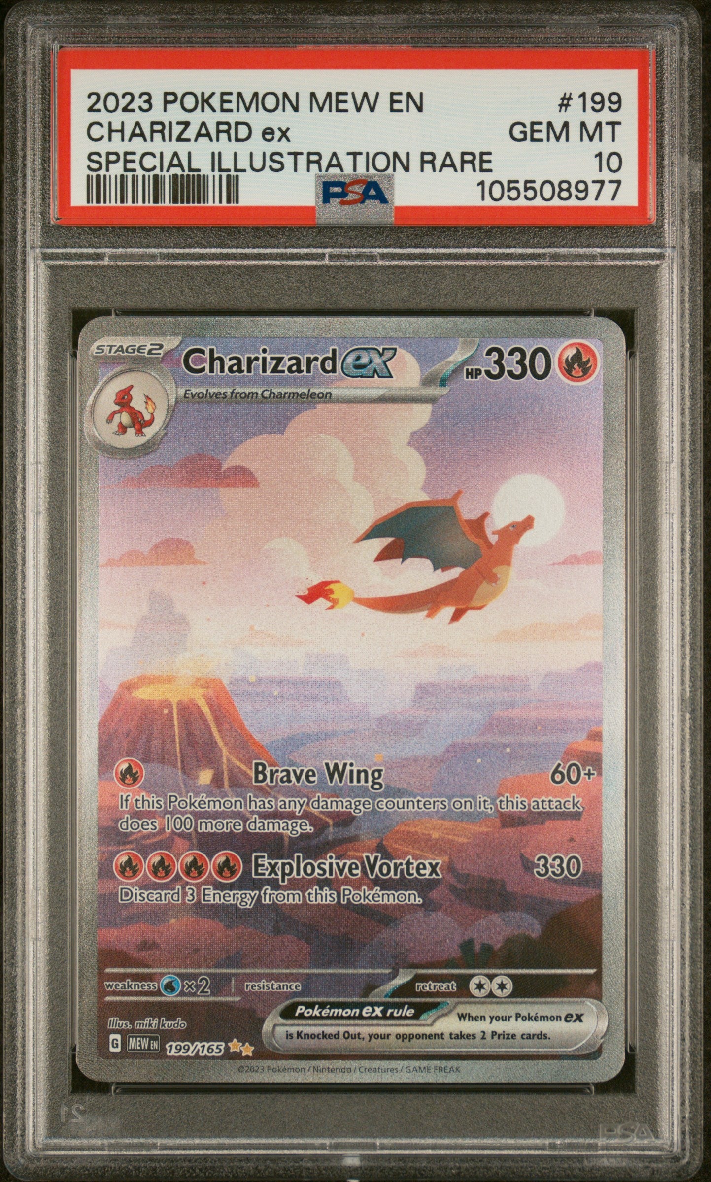 2023 POKEMON MEW EN-151 CHARIZARD ex #199 PSA 10 - Image 1