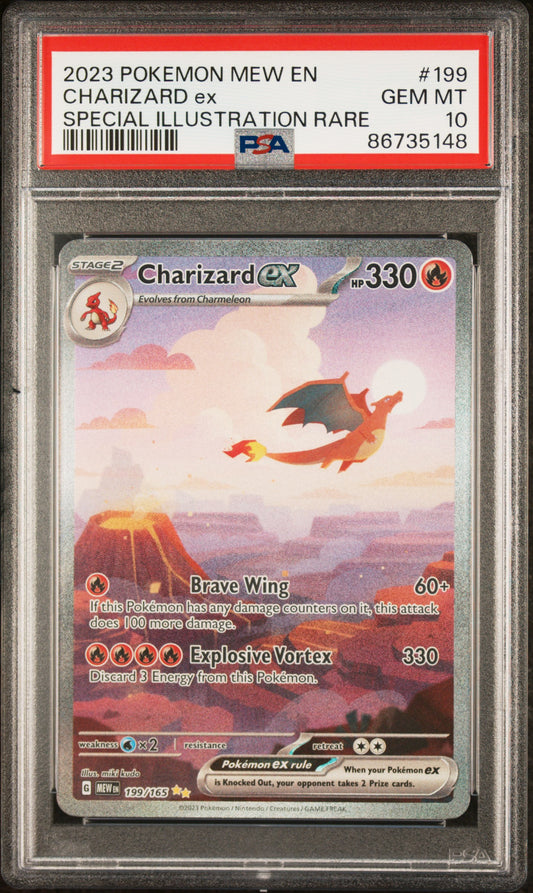 2023 POKEMON MEW EN-151 CHARIZARD ex #199 PSA 10 - Image 1