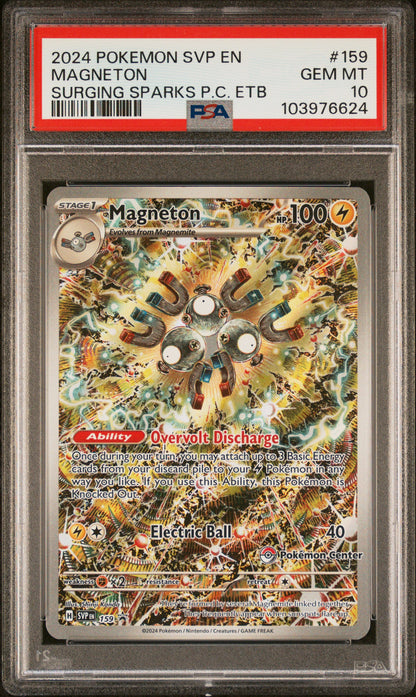 2024 POKEMON SVP EN-SV BLACK STAR PROMO MAGNETON #159 PSA 10 - Image 1