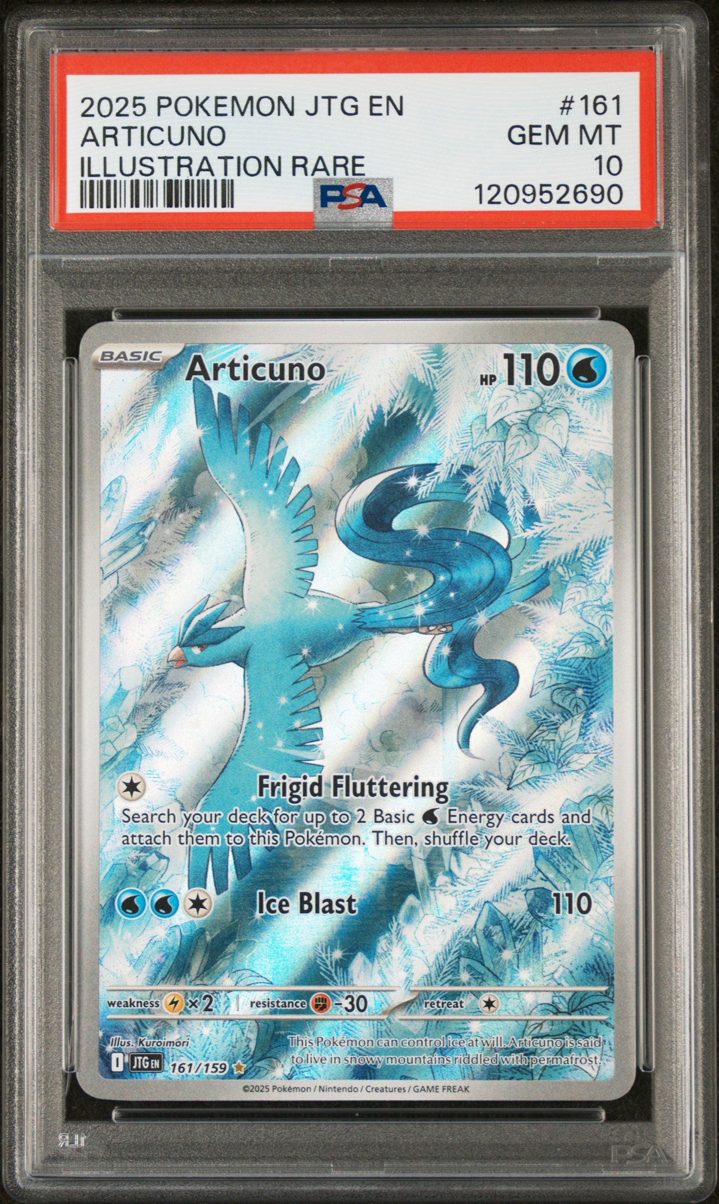 2025 POKEMON JTG EN-JOURNEY TOGETHER ARTICUNO #161 PSA 10 - Image 1