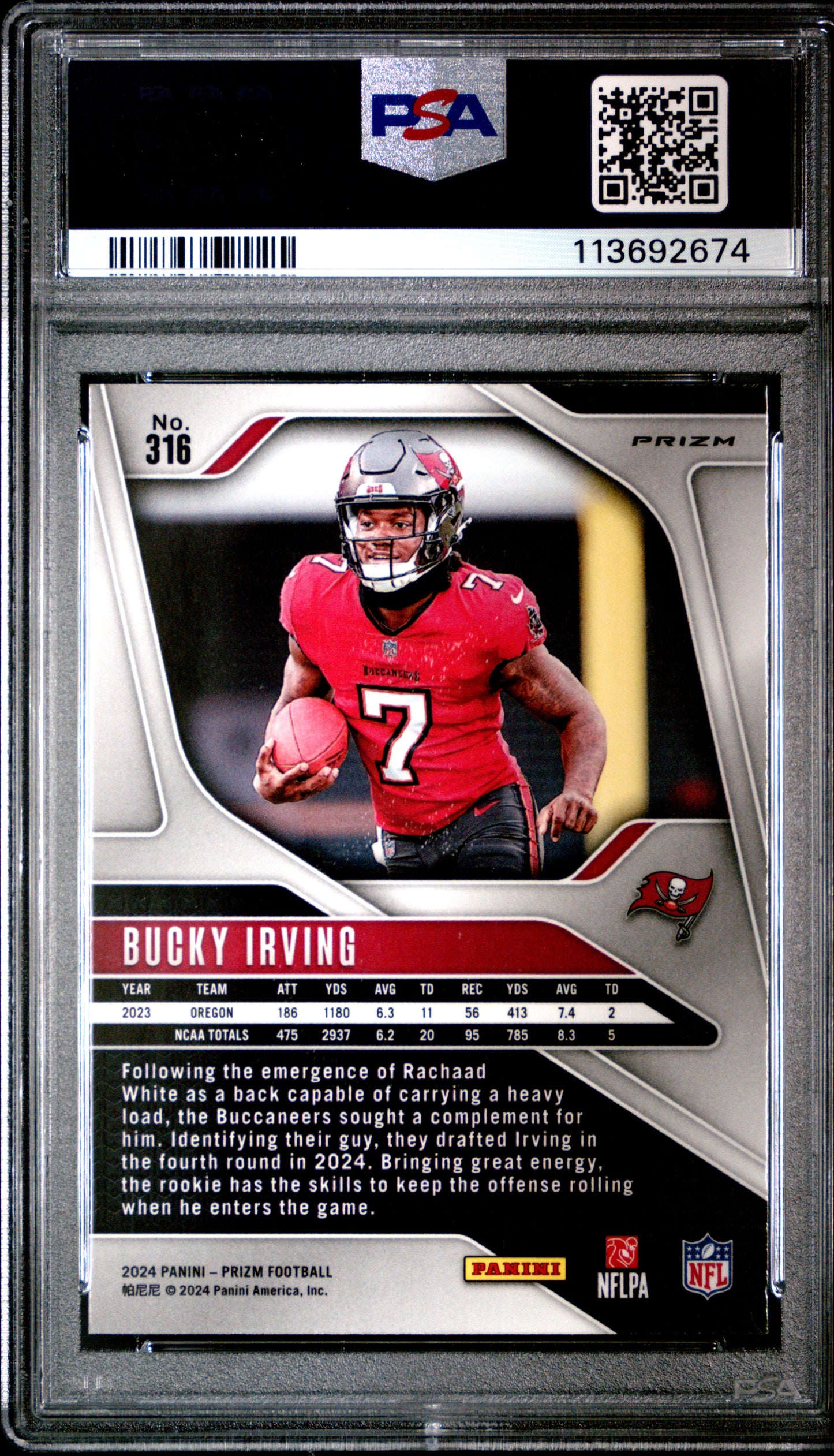 2024 PANINI PRIZM BUCKY IRVING #316 PSA 10 - Image 2