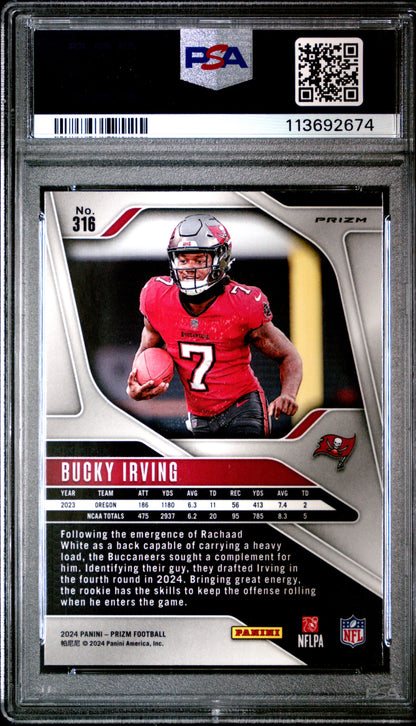 2024 PANINI PRIZM BUCKY IRVING #316 PSA 10 - Image 2