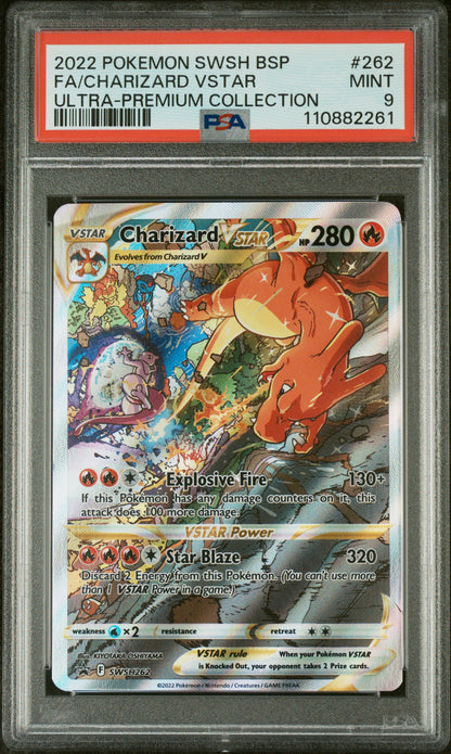 2022 POKEMON SWSH BLACK STAR PROMO FA/CHARIZARD VSTAR #262 PSA 9 - Image 2