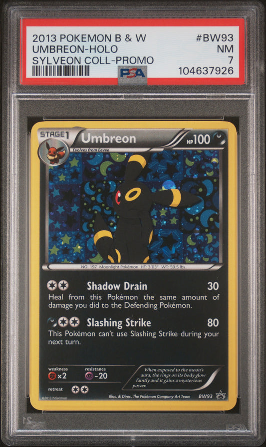 2013 POKEMON BLACK & WHITE PROMO UMBREON-HOLO #BW93 PSA 7 - Image 1