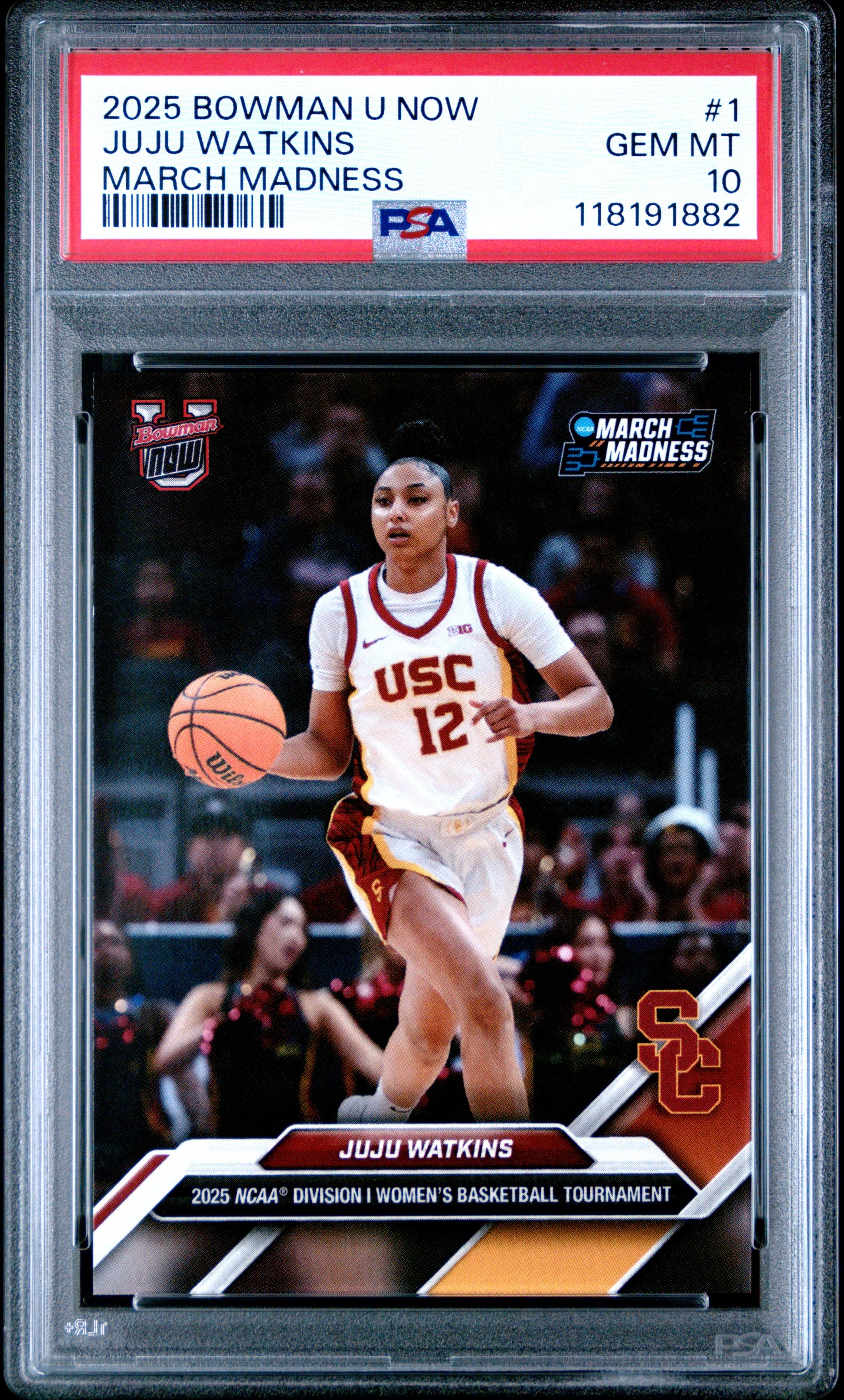 2025 BOWMAN U NOW MARCH MADNESS JUJU WATKINS #1 PSA 10 - Image 1