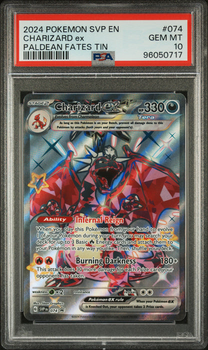 2024 POKEMON SVP EN-SV BLACK STAR PROMO CHARIZARD ex #074 PSA 10 - Image 1