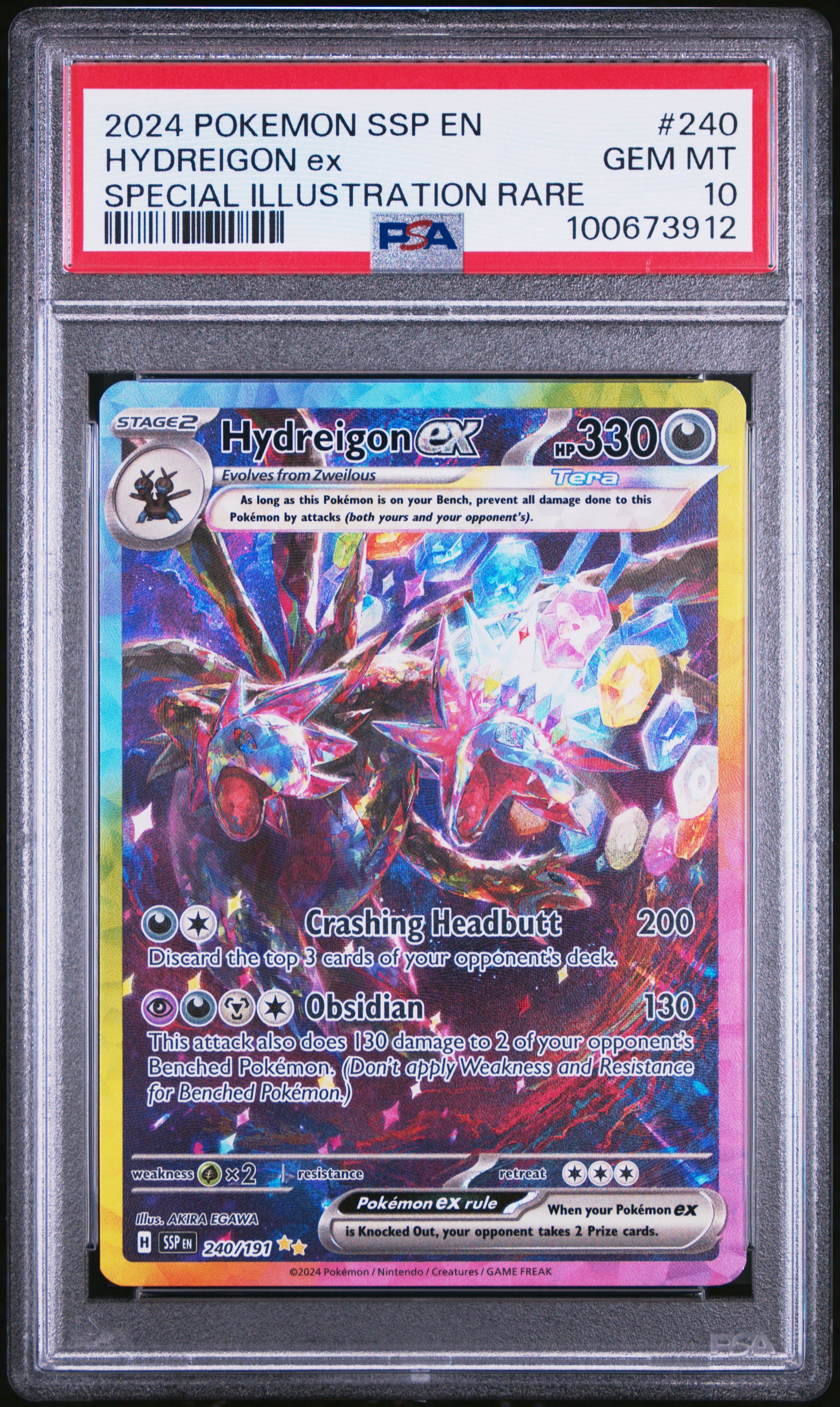 2024 POKEMON SSP EN-SURGING SPARKS HYDREIGON ex #240 PSA 10 - Image 2