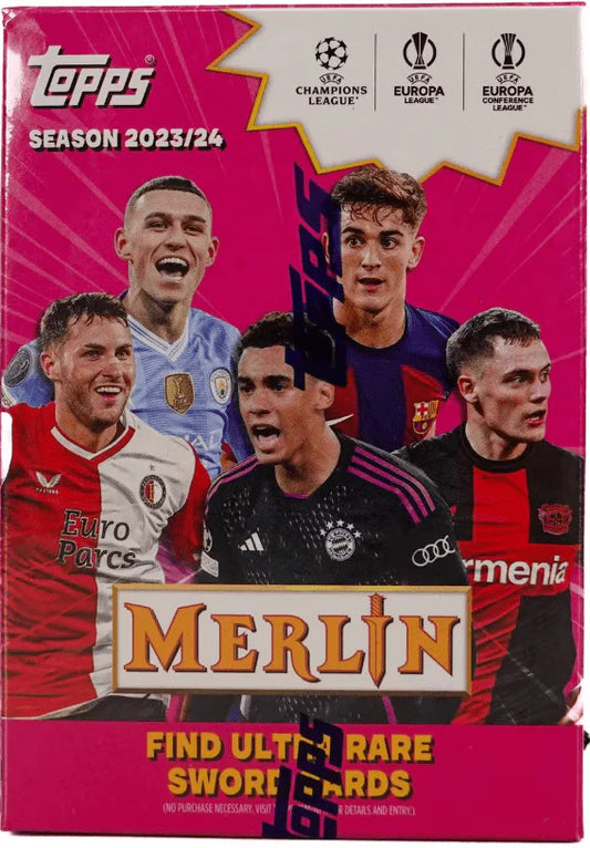 2023/24 Topps Chrome Merlin UEFA Club Competitions Soccer 7-Pack Blaster Box