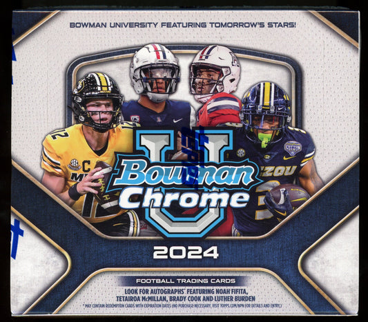 2024 BOWMAN UNIVERSITY CHROME FOOTBALL HOBBY JUMBO BOX