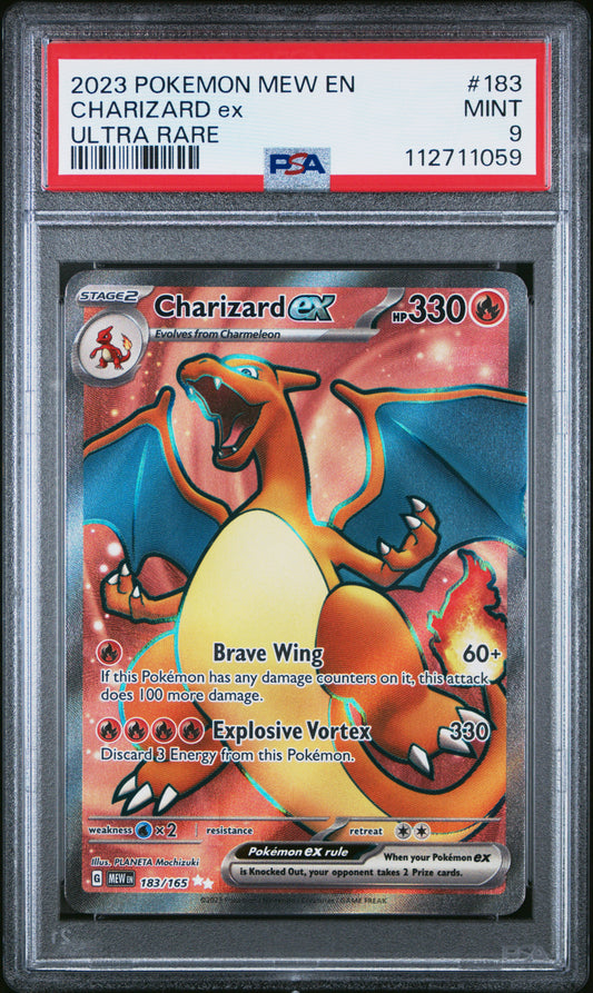2023 POKEMON MEW EN-151 CHARIZARD ex #183 PSA 9 - Image 1