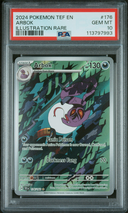 2024 POKEMON TEF EN-TEMPORAL FORCES ARBOK #176 PSA 10 - Image 1