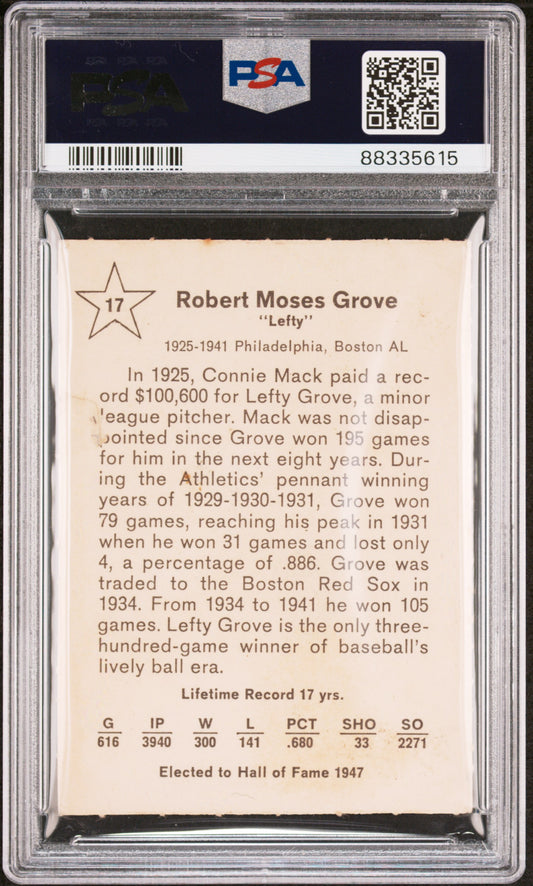 1961 GOLDEN PRESS LEFTY GROVE #17 PSA 2 - Image 2