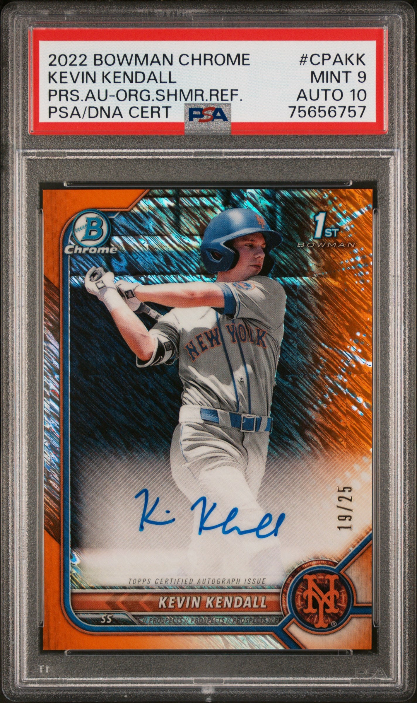 BOWMAN CHROME PROSPECT AUTOGRAPHS KEVIN KENDALL #CPAKK PRS.AU-ORG.SHMR.REF.