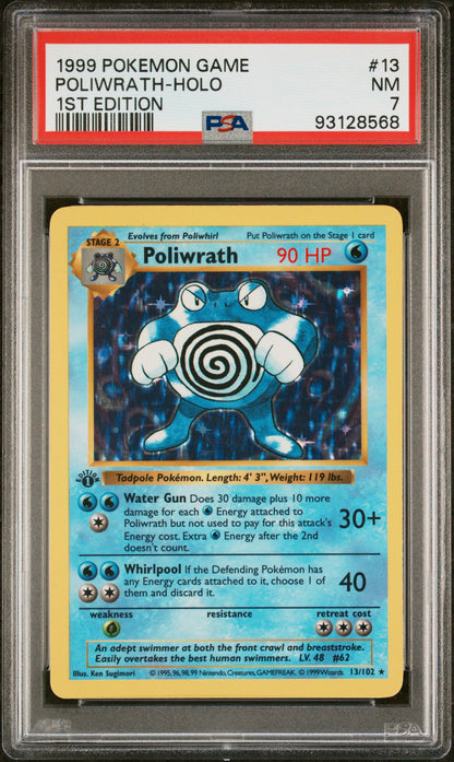 1999 POKEMON GAME POLIWRATH-HOLO #13 PSA 7 - Image 2