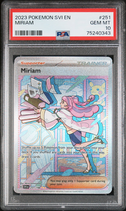 2023 POKEMON SVI EN-SCARLET & VIOLET MIRIAM #251 PSA 10 - Image 1