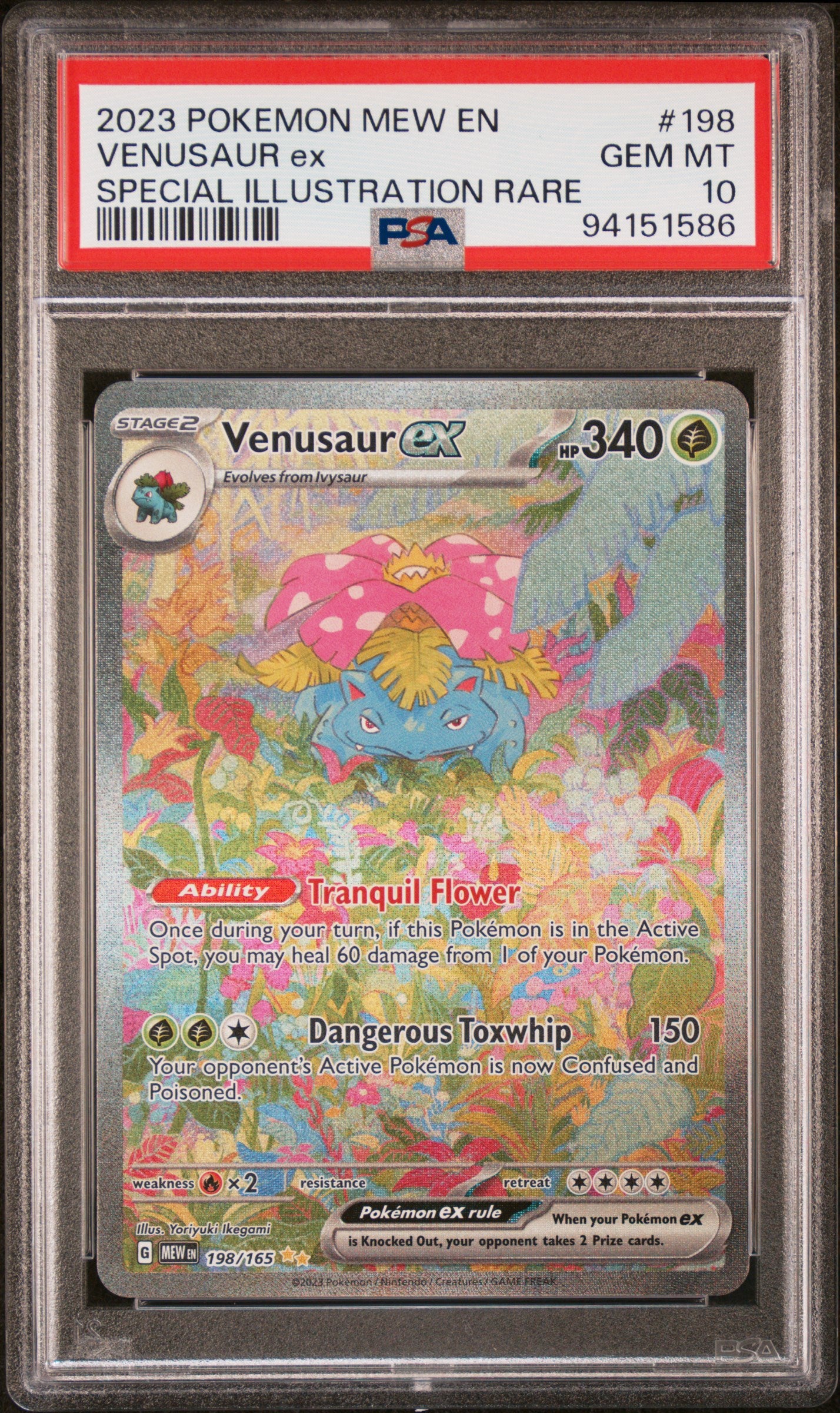 2023 POKEMON MEW EN-151 VENUSAUR ex #198 PSA 10 - Image 1