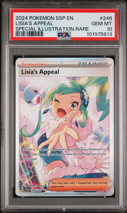 2024 POKEMON SSP EN-SURGING SPARKS LISIA'S APPEAL #246 PSA 10 - Image 1