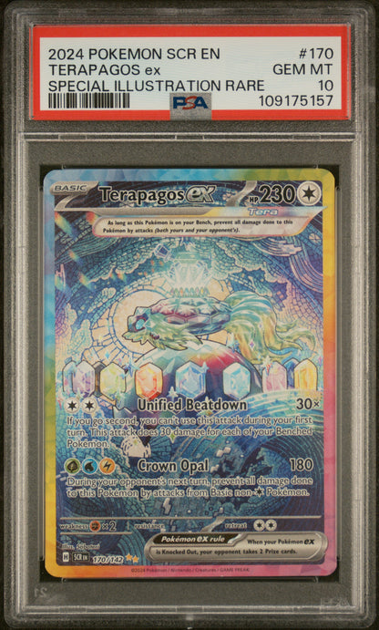 2024 POKEMON SCR EN-STELLAR CROWN TERAPAGOS ex #170 PSA 10 - Image 1