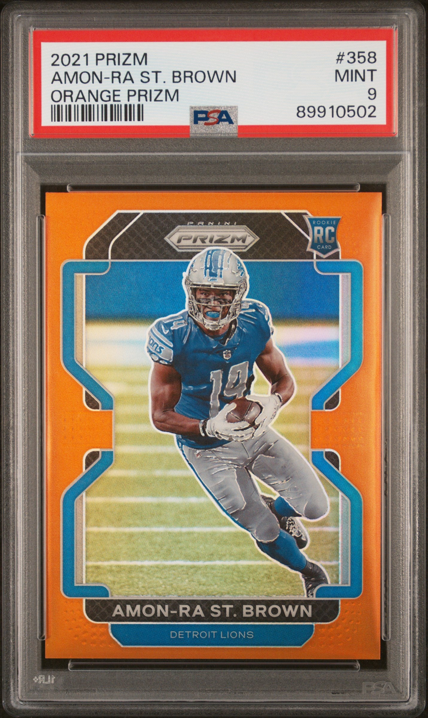 2021 PANINI PRIZM AMON-RA ST. BROWN #358 PSA 9 - Image 1