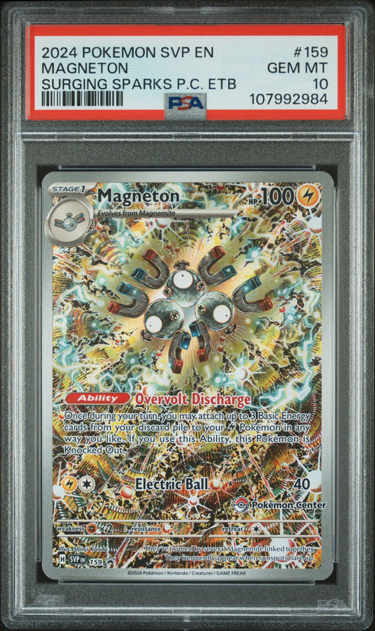 2024 POKEMON SVP EN-SV BLACK STAR PROMO MAGNETON #159 PSA 10 - Image 1
