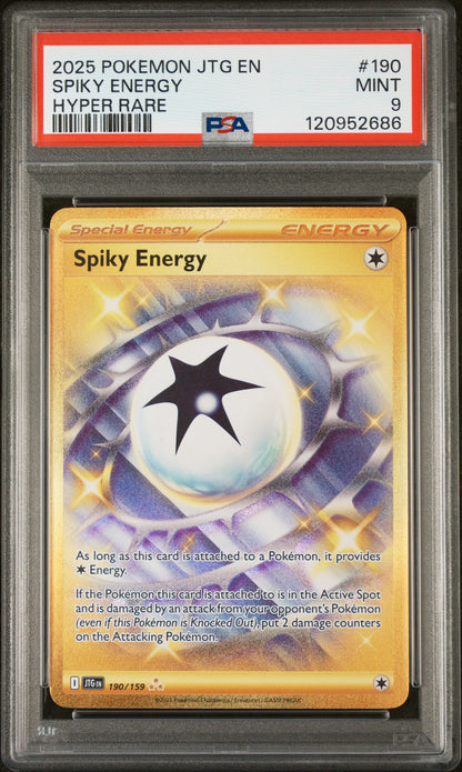 2025 POKEMON JTG EN-JOURNEY TOGETHER SPIKY ENERGY #190 PSA 9 - Image 1