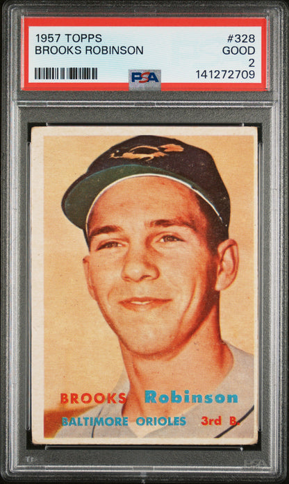 1957 TOPPS BROOKS ROBINSON #328 PSA 2 - Image 1