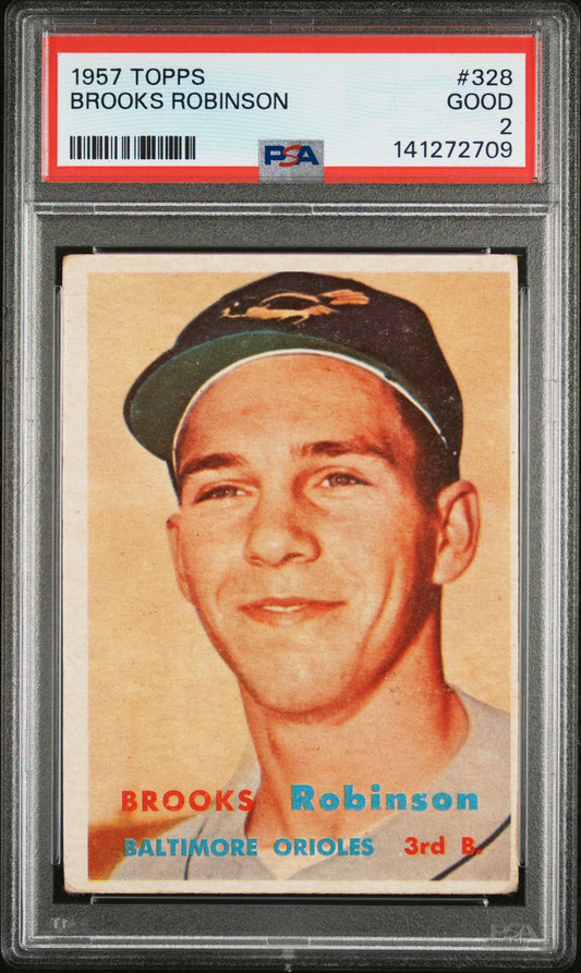 1957 TOPPS BROOKS ROBINSON #328 PSA 2 - Image 1