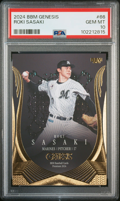 2024 BBM GENESIS ROKI SASAKI #66 PSA 10 - Image 1