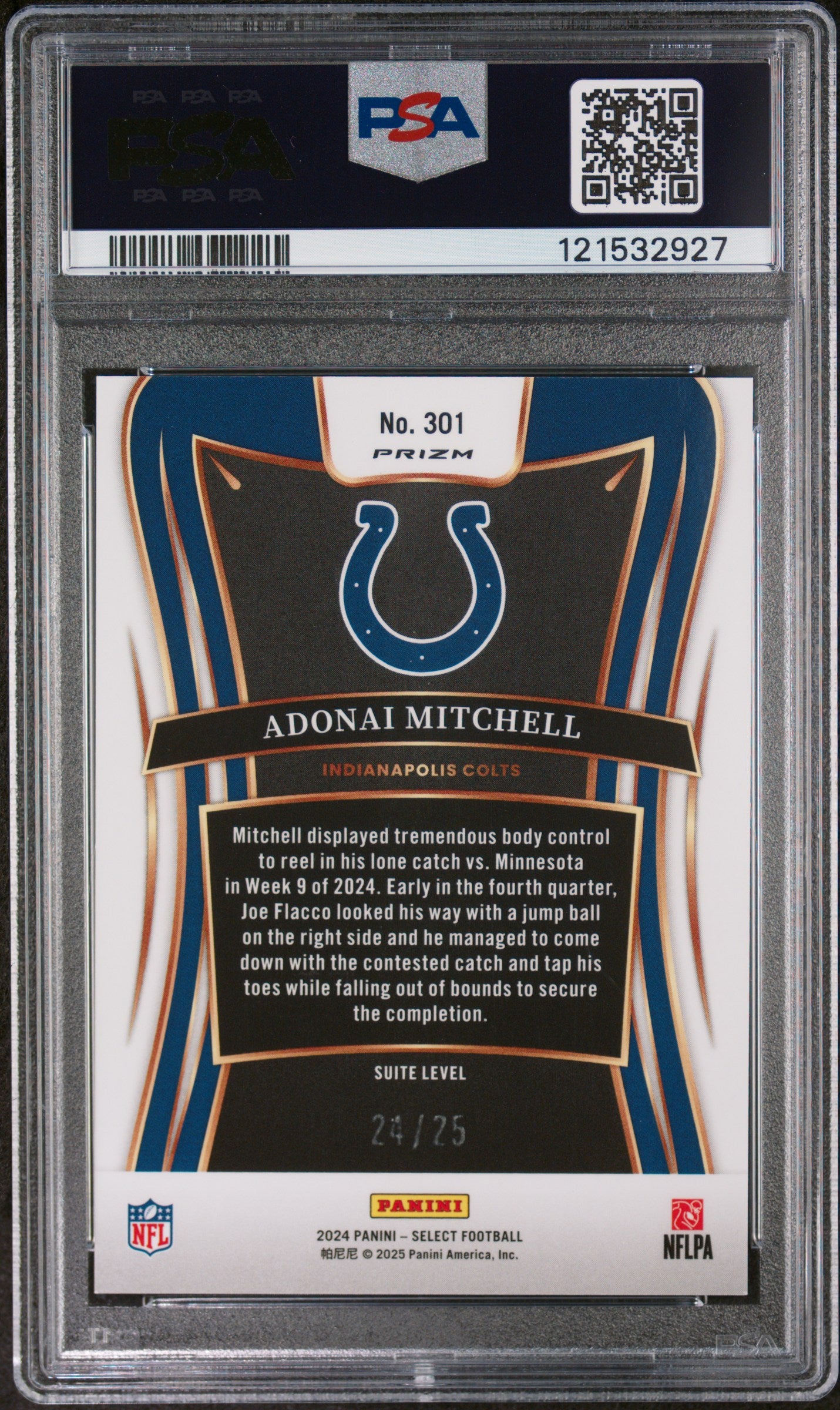 2024 PANINI SELECT ADONAI MITCHELL #301 PSA 10 - Image 2