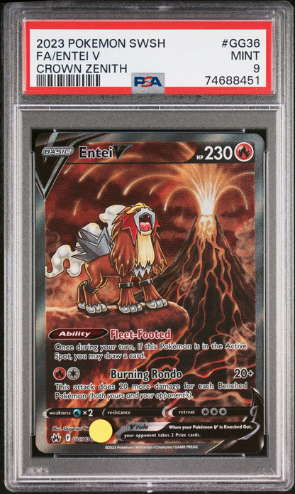 2023 POKEMON SWORD AND SHIELD CROWN ZENITH FA/ENTEI V #GG36 PSA 9 - Image 1