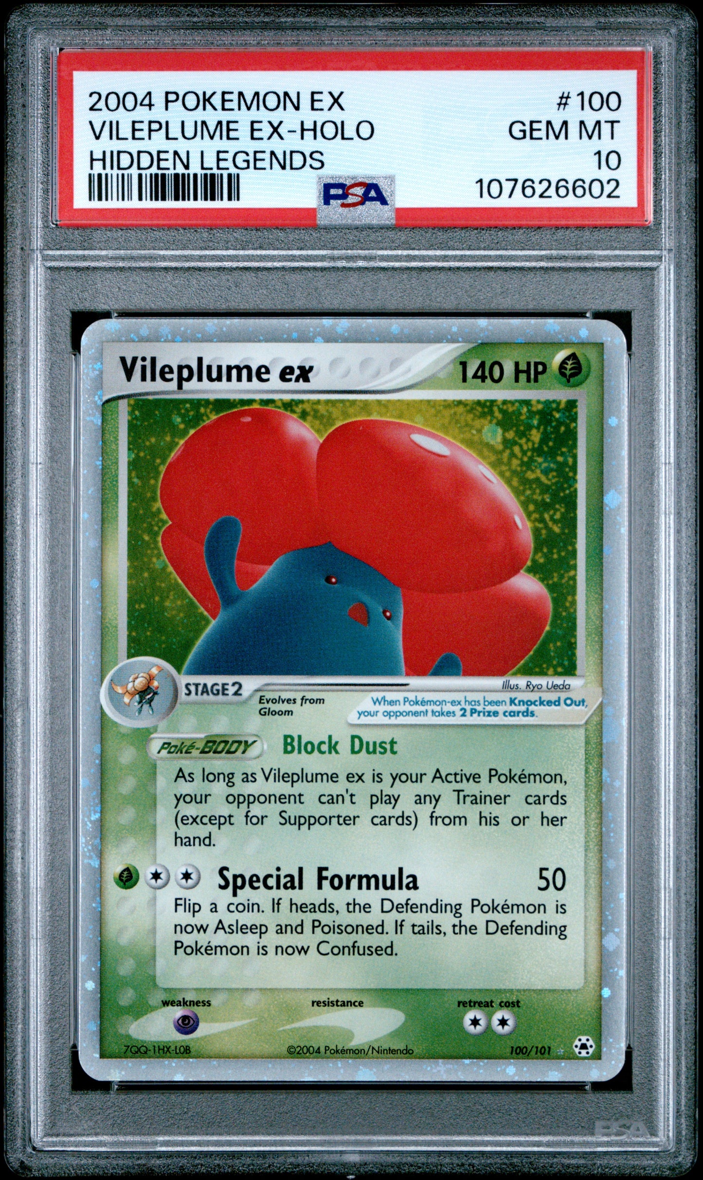 2004 POKEMON EX HIDDEN LEGENDS VILEPLUME EX-HOLO #100 PSA 10 - Image 2