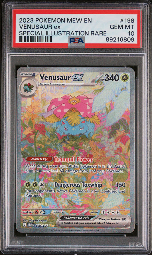 2023 POKEMON MEW EN-151 VENUSAUR ex #198 PSA 10 - Image 1