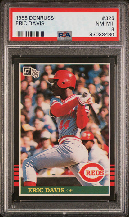 1985 DONRUSS ERIC DAVIS #325 PSA 8 - Image 1