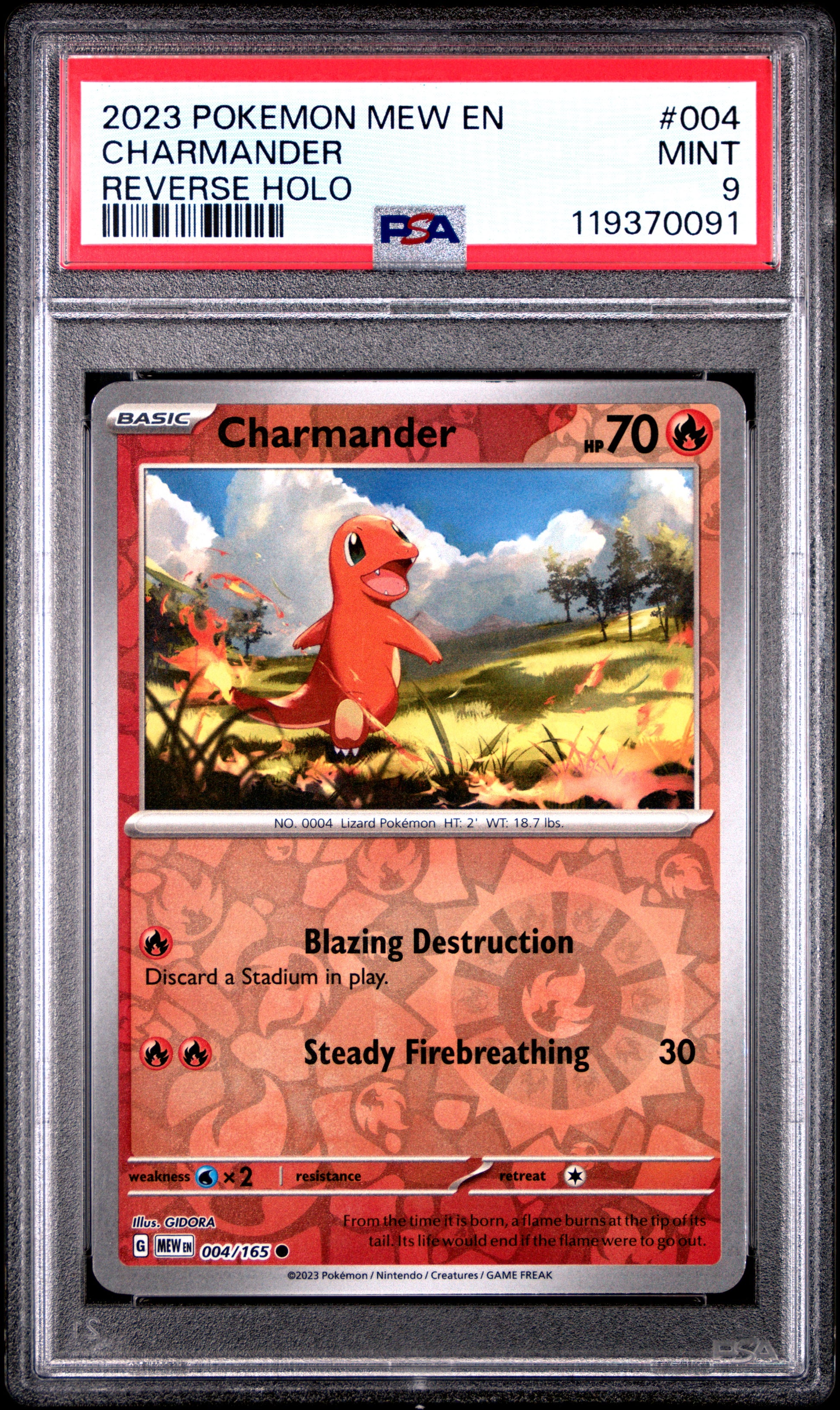 2023 POKEMON MEW EN-151 CHARMANDER #004 PSA 9 - Image 2