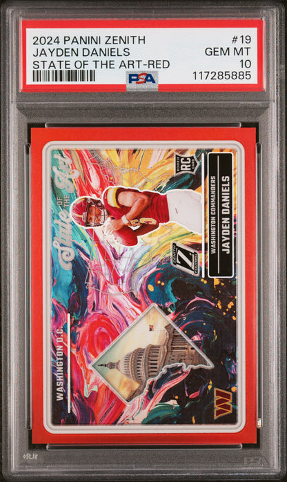 2024 PANINI ZENITH STATE OF THE ART JAYDEN DANIELS #19 PSA 10 - Image 1