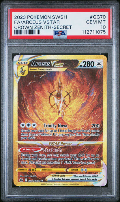2023 POKEMON SWORD AND SHIELD CROWN ZENITH FA/ARCEUS VSTAR #GG70 PSA 10 - Image 2
