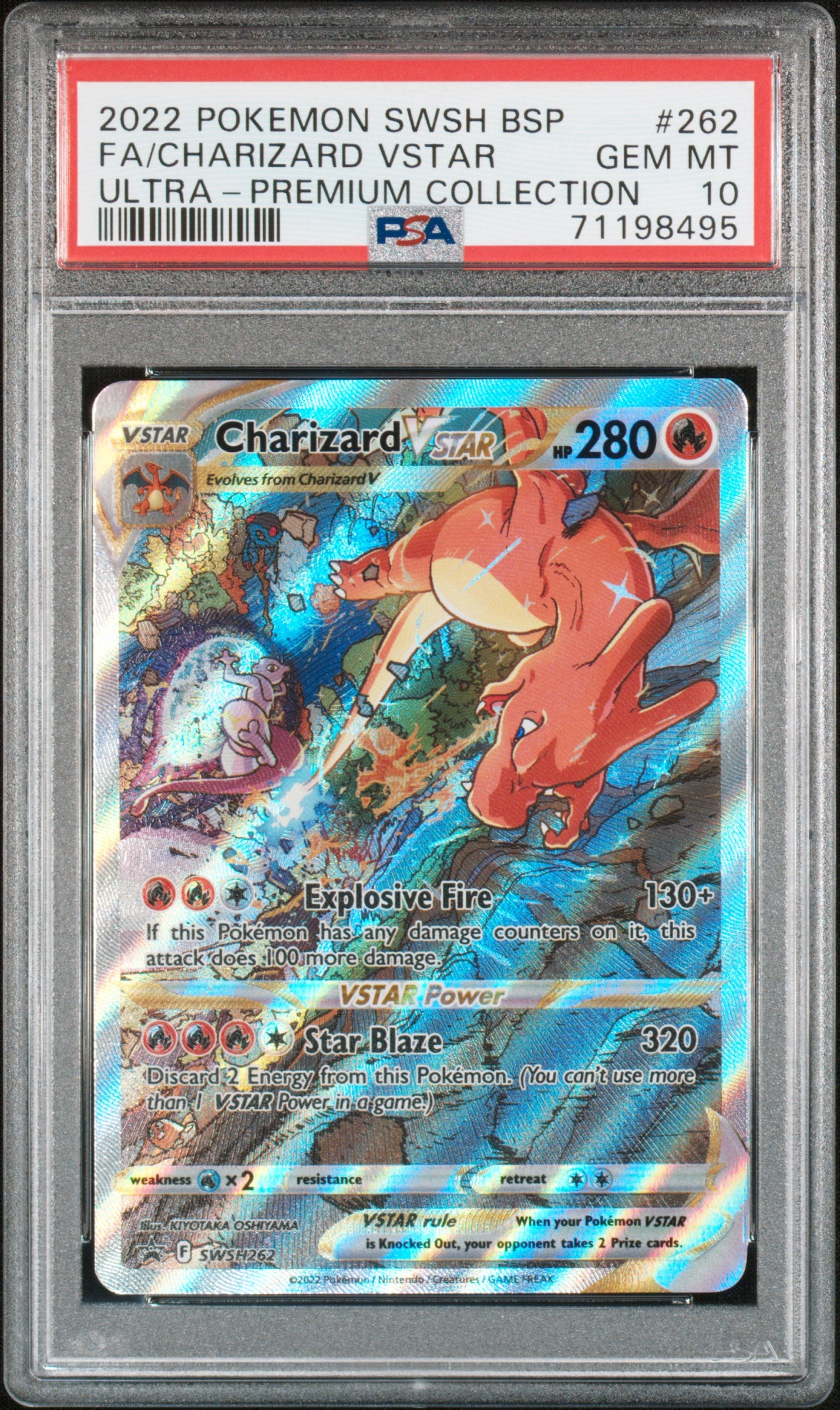 2022 POKEMON SWSH BLACK STAR PROMO FA/CHARIZARD VSTAR #262 PSA 10 - Image 1