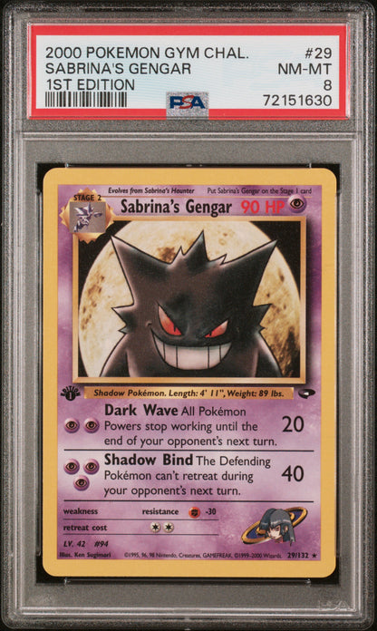 2000 POKEMON GYM CHALLENGE SABRINA'S GENGAR #29 PSA 8 - Image 1