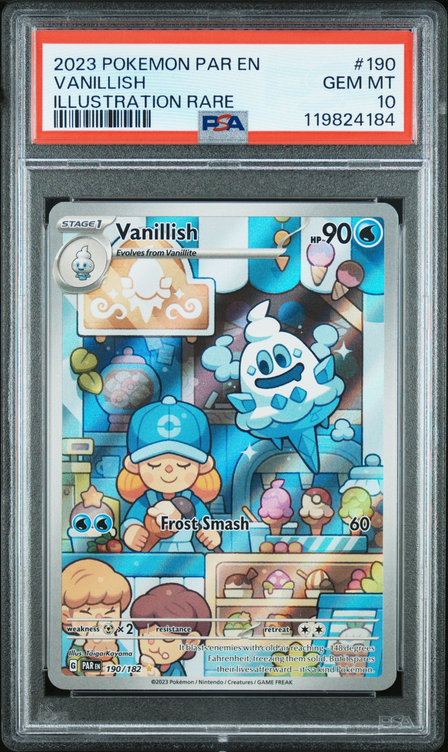 2023 POKEMON PAR EN-PARADOX RIFT VANILLISH #190 PSA 10 - Image 1