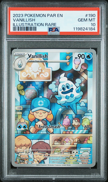 2023 POKEMON PAR EN-PARADOX RIFT VANILLISH #190 PSA 10 - Image 1