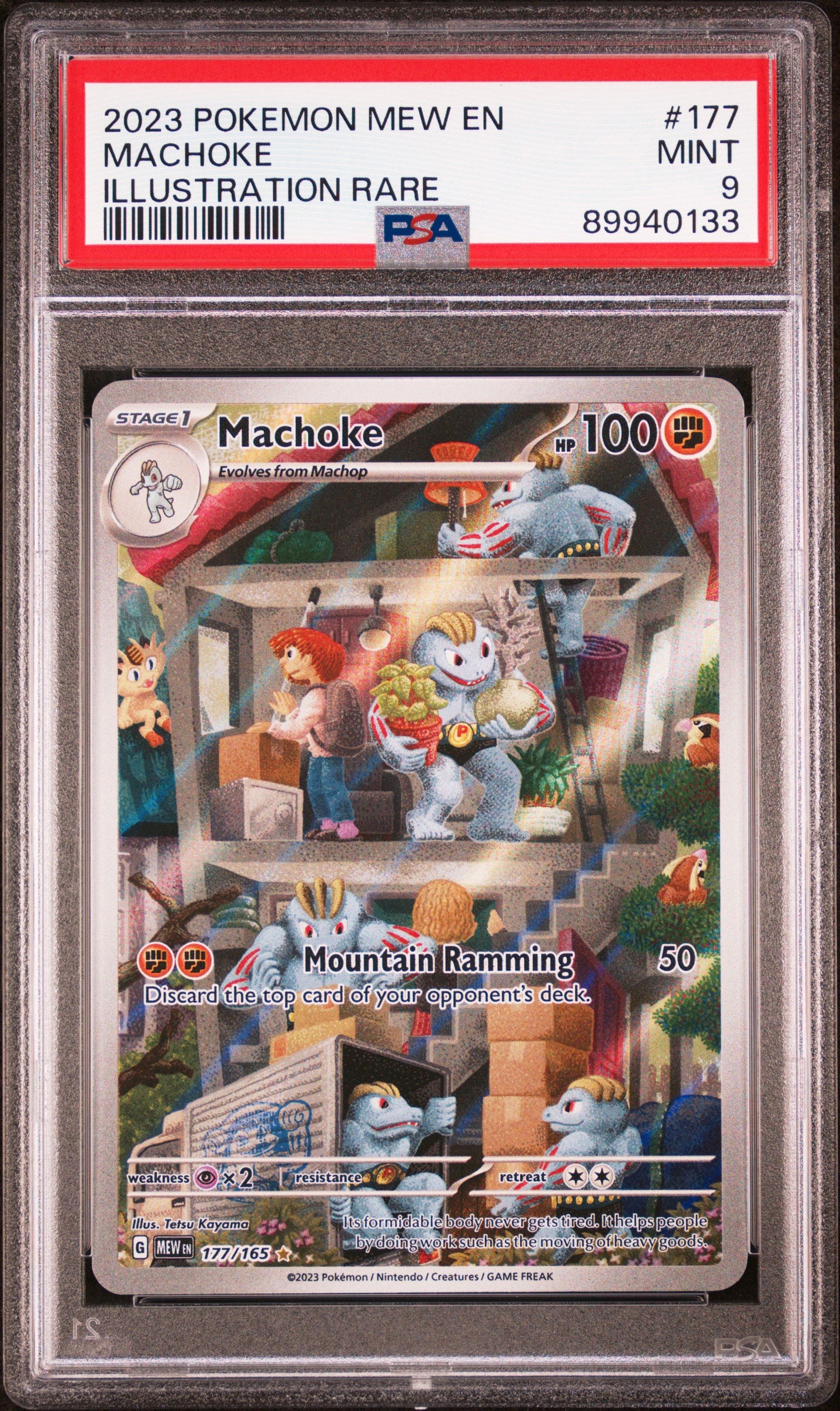2023 POKEMON MEW EN-151 MACHOKE #177 PSA 9 - Image 1