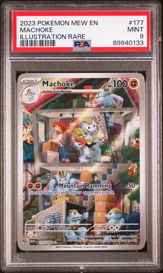 2023 POKEMON MEW EN-151 MACHOKE #177 PSA 9 - Image 1