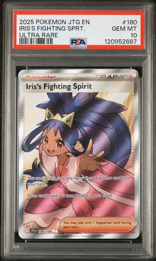 2025 POKEMON JTG EN-JOURNEY TOGETHER IRIS'S FIGHTING SPRT. #180 PSA 10 - Image 1